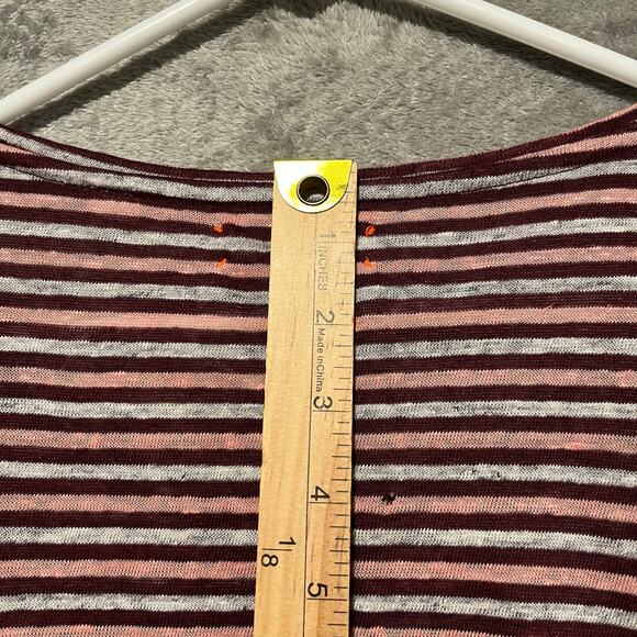 Chinti and Parker Striped 100% Linen Dress Sz Small Pink Gray Maroon - Picture 3 of 7